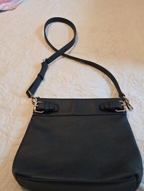Source Unknown Navy Crossbody Bag with Gold Hardware